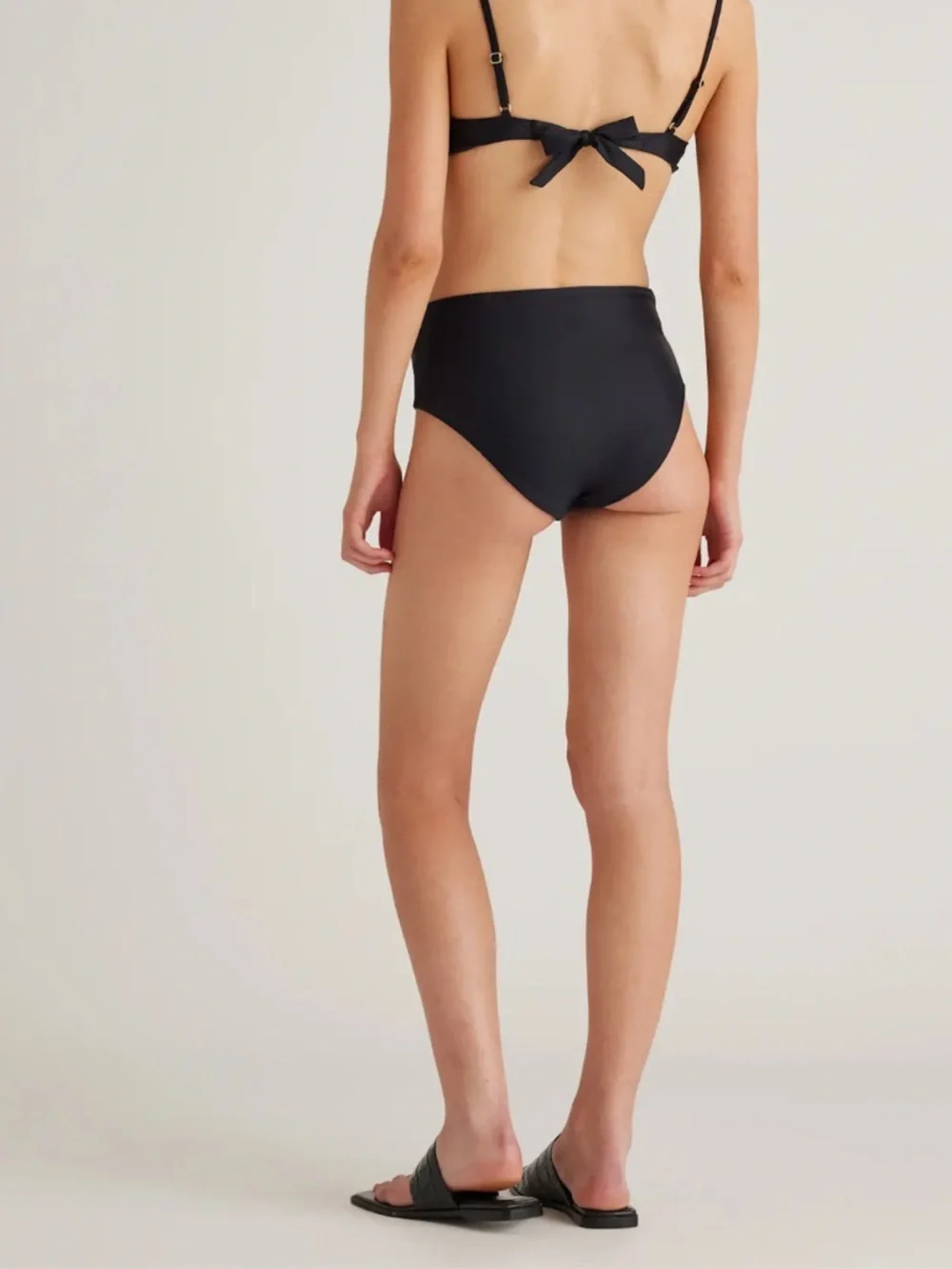 Quince Black High Rise Bikini Bottom XL NWT Classic Swim High Waist - Picture 5 of 9